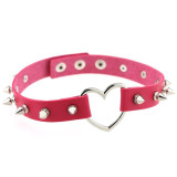 Spiked Heart Choker Studded Gothic Punk Collar Women