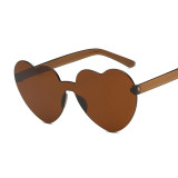 Love Heart Lens Sunglasses Women Transparent Clear Candy Color Tint