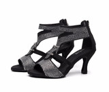 Women Latin Dance Shoes Salsa Shoes Social Party Shoes for Female Tango Samba Ballroom Dance Shoes Heel 7.5cm VA30943
