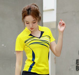 Women Tennis Shirt, Girls Badminton T Shirt, Female Table Tennis Jerseys Gym Clothes, Polyester Ms Badminton Clothing Sportswear