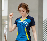 Women Tennis Shirt, Girls Badminton T Shirt, Female Table Tennis Jerseys Gym Clothes, Polyester Ms Badminton Clothing Sportswear