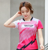 Women Tennis Shirt, Girls Badminton T Shirt, Female Table Tennis Jerseys Gym Clothes, Polyester Ms Badminton Clothing Sportswear