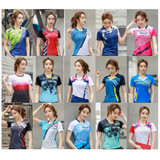 Women Tennis Shirt, Girls Badminton T Shirt, Female Table Tennis Jerseys Gym Clothes, Polyester Ms Badminton Clothing Sportswear