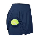 High Waist Gym Yoga Skirt Anti Exposure Tennis Skirts Fitness Running Skorts Women Quick Drying Sport Skirt Pocket Gymwear 2020