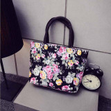 Fashion Folding Women Big Size Handbag Tote Ladies Casual Flower Printing Canvas Graffiti Shoulder Bag Beach Bolsa Feminina