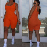 The Backless Sleeveless Sports Romper