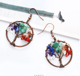 Natural Stone Tree of Life Earrings