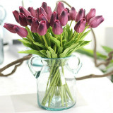 1PC PU Tulips Artificial Flowers Real Touch Artificiales Para Decora Mini Tulip for Home Wedding Decoration Flowers
