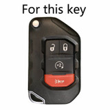 Silicone 4 Button Flip Switchblade Key Fob Remote Cover Case Skin Jacket for 2018 and newer Jeep Wrangler [SKU: JPS4A]