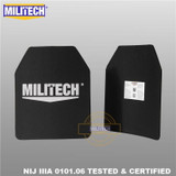 MILITECH 10x12 inches Ultra Light Weight UHMWPE NIJ Level IIIA 3A Ballistic Panel Bulletproof Backpack PE Plate