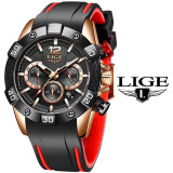 LIGE 2020 New Fashion Blue Mens Watches Top Brand Luxury Clock Sports Chronograph Waterproof Quartz Watch Men Relogio Masculino