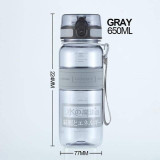 UZSPACE Popular Gray Water Bottle Men Outdoor Sport Travel My Drink Bottle Portable Leakproof Plastic Bottle BPA Free 5 Capacity
