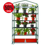 Extra Wide 5 Tier Mini Greenhouse 75'' High x 40'' Long x 19'' Wide, Portable Plant Tower Indoor or Outdoor Plant & Wheatgrass Growing Stand