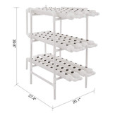 DreamJoy 3 Layers 108 Plant Sites Hydroponic Site Grow Kit 12 Pipes Hydroponic Growing System Water Culture Garden Plant System for Leafy Vegetables Lettuce Herb Celery