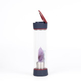 Natural Gem Stone Crystal  Double Glazing  Water Bottle gem water bottle Point Wand Infused Elixir