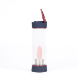 Natural Gem Stone Crystal  Double Glazing  Water Bottle gem water bottle Point Wand Infused Elixir