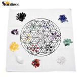 7 Chakra Healing Crystals Grids Kit W/Rose Quartz Pyramid Energy Generator,Clear Quartz Crystal Wand,Grid Altar Cloth