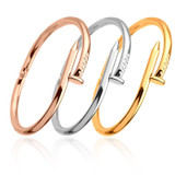 2019 Simple Titanium Steel Stainless Steel Nails Bracelet Silver Gold Bracelets Bangles Punk for Women Men Best Gift Jewelry