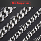 3-11mm Men's Bracelets Silver Stainless Steel Curb Cuban Link Chain Bracelets For Men Women Wholesale Jewelry Gift 7-10' KBM03