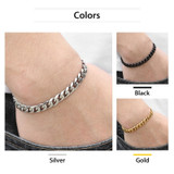 3-11mm Men's Bracelets Silver Stainless Steel Curb Cuban Link Chain Bracelets For Men Women Wholesale Jewelry Gift 7-10' KBM03