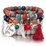 Crystal Bead Bracelets for Women Vintage Bracelet Female Jewelry Tassel Natural Stone Charms Wristband Gift pulseira feminina