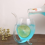 2pieces 300ML Home and party use Creative straw glass mug novelty milk glass with straw cold drink cup Juice mug Wine glass