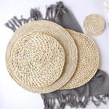 Corn fur woven Dining Table Mat Heat Insulation Pot Holder Round Coasters Coffee Drink Tea Cup Table Placemats Mug Coaster