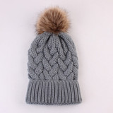 Women Fashion Keep Warm Winter Hats Knitted Wool Hemming Hat