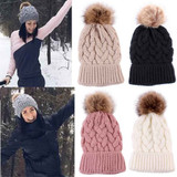 Women Fashion Keep Warm Winter Hats Knitted Wool Hemming Hat