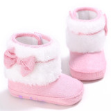 Baby Girl Snow Boots Winter Booties Infant Toddler Newborn Bow Warm Crib Shoes Baby Girls 0-18M