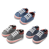 Baby Prewalker Canvas Shoes Soft Soles Lace-up Casual Infants First Walkers Newborn Shoes Infant Toddler Soft Bottom Anti-slip