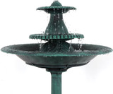 3-Tier Pedestal Bird Bath Fountain W/Pump Outdoor Garden Decor