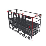 Wall Mounted Metal Wine Rack 4 Long Stem Glass Holder & Wine Cork Storage