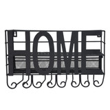Wall Mounted Metal Wine Rack 4 Long Stem Glass Holder & Wine Cork Storage