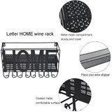 Wall Mounted Metal Wine Rack 4 Long Stem Glass Holder & Wine Cork Storage