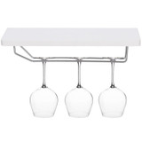 Set of 5 Wall Mount Wine Rack Set w/ Storage Shelves and Glass Holder White