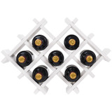 Set of 5 Wall Mount Wine Rack Set w/ Storage Shelves and Glass Holder White