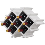 Set of 5 Wall Mount Wine Rack Set w/ Storage Shelves and Glass Holder White