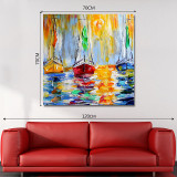 Oil Painting Hand Painted Abstract Sea Landscape Stretched Canvas Frame Ready to Hang #8331509