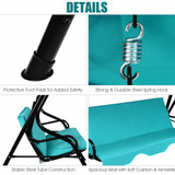 Gymax Blue Outdoor Swing Canopy Patio Swing Chair 3-Person Canopy Hammock
