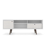 Manhattan Comfort Liberty 70.86 Inch Mid Century Modern Wood TV Stand with Legs