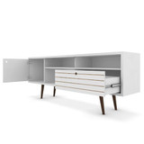 Manhattan Comfort Liberty 70.86 Inch Mid Century Modern Wood TV Stand with Legs