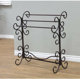 Black With Bronze Rub Blanket Rack 35.5"h Bedspread Bedding Display Quilt Stand