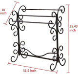 Black With Bronze Rub Blanket Rack 35.5"h Bedspread Bedding Display Quilt Stand