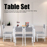 Modern Dining Table & 4 Chairs Set Living Room Kitchen Furniture
