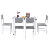 Modern Dining Table & 4 Chairs Set Living Room Kitchen Furniture