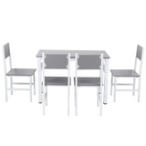 Modern Dining Table & 4 Chairs Set Living Room Kitchen Furniture