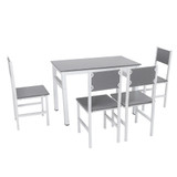 Modern Dining Table & 4 Chairs Set Living Room Kitchen Furniture