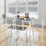 Modern Dining Table & 4 Chairs Set Living Room Kitchen Furniture
