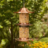 Copper Plated & Glass Bird Feeder